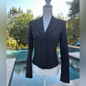 Max & Co. Chocolate Brown Pinstripe Blazer